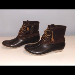 Sperry Saltwater Leather Duck Boot cognac/brown